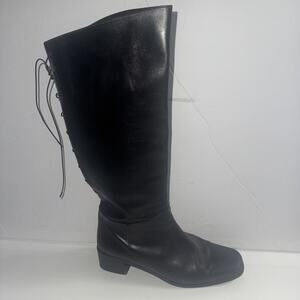 Sudini Italy Women’s US Size 10W Tall Soft Leather Lace Stacked Wide Boots
